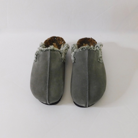 NWT!! New in Box FREE PEOPLE Damon Cozy Mules Gray Suede Slate Faux Fur 36.5 6 - Picture 7 of 15